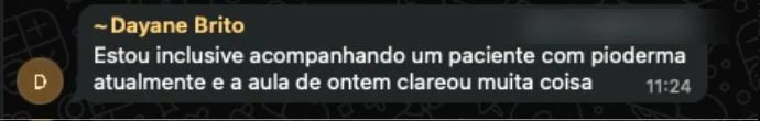 Depoimento — Dayane: a aula de ontem clareou muita coisa