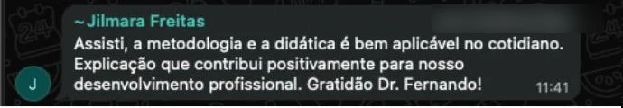 Depoimento — Jilmara: metodologia e didática bem aplicáveis no cotidiano