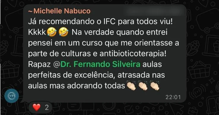 Depoimento — Michelle: já recomendando o IFC para todos, aulas perfeitas